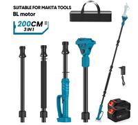 Asta di prolunga tipo plug-in da 2 m per cesoie da potatura elettriche e seghe a catena 180 ° Regola la asta telescopica ad alto ramo per la batteria Makita 18V