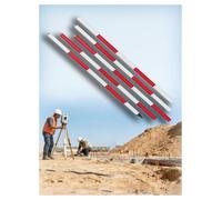 Asta di rilevamento in alluminio per ingegneria edile, componibile liberamente e facile da sostituire, per topografia e rilievi catastali(500 cm/196.9 in)