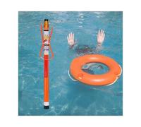 Asta di salvataggio estensibile per piscina con gancio per adulti, gancio di salvataggio per vittime di annegamento, anello telescopico in fibra di vetro (gancio di salvataggio+asta telescopica da 4,5