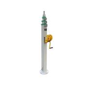 Asta Di Sollevamento Telescopica Argano Manuale Da 3-10 M,albero Portatile In Acciaio Zincato Autobloccante,parte Superiore Raccordo Filettato Senza Piastra Flangiata,flangia A Base Rotonda(8m5)