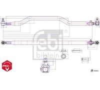 Asta di sterzo FEBI 185893 per IVECO TRAKKER I 7.79 2004-2007