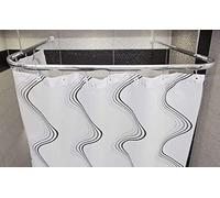 Asta Doccia Barriera Libera Argento Lucido Asta Angolare