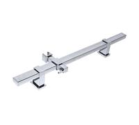 Asta Doccia di Ricambio per Colonne Doccia, Forma Squadrata in Ottone Cromato, Attacco a Muro Regolabile, con Supporto Saliscendi per Doccetta, Altezza 60 cm