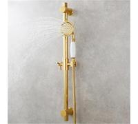 Asta Doccia Saliscendi in Ottone Antico Regolabile con Soffione Portatile e Tubo da 150 cm, Supporto Murale, Doccia a 2 Funzioni per Bagno