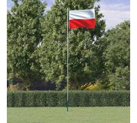 vidaXL Asta e Bandiera Polonia 6,08 m Alluminio