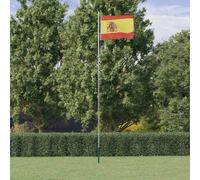 vidaXL Asta e Bandiera Spagna 6,08 m Alluminio