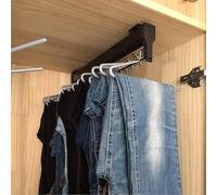 Asta Estensibile Per Guardaroba - Appendiabiti Estraibile, Asta Appendiabiti Estraibile Estensibile, Asta Appendiabiti Ammortizzata A Doppia Fila In Acciaio Inox, Porta Pantaloni Estraibile(450mm/17.7