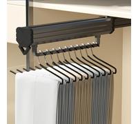 Asta Estensibile Per Guardaroba - Appendiabiti Estraibile, Binario Scorrevole Per Guardaroba Da Utilizzare All'interno Degli Armadi, Perfetto Per Appendere Vestiti, Asciugamani Ecc(Black,25cm/10in)