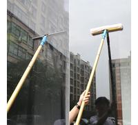 Asta estensibile per la pulizia delle finestre con spatola e raschietto 2 in 1 per vetri difficili da raggiungere, perfetto per casa e ufficio, portata regolabile da 0,6 a 2,3 m