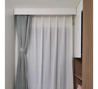 Asta extra lunga 3 in 1 per montaggio a soffitto, con mantovana, 183 cm, colore bianco, doppio binario e mantovana detive per decorazione domestica Slish