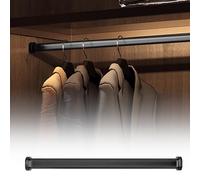 Asta extra lunga per armadio da parete, 3 mm, resistente, nera, 120 cm, con supporti finali, massimizza lo spazio di archiviazione per una nizzazione efficiente dell'armadio