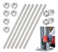 Asta filettata, 5 pezzi, barre filettate M6 x 30 cm, con 10 dadi esagonali, filettatura completa, per macchine e mobili