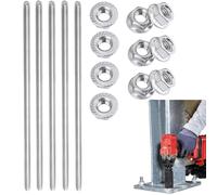 Asta filettata, 5 pezzi, barre filettate M8 x 30 cm, con 10 dadi esagonali, filettatura completa, per macchine e mobili