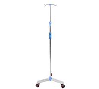 Asta Flebo, Supporto per infusione, asta portaflebo con ruote, supporto per sacca portaflebo portatile, altezza regolabile, per ospedale e casa con 2 ganci