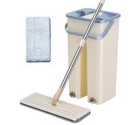 - Asta In Acciaio Inossidabile PP | Squeeze Mop E Secchio Con Set Strizzatoio | Detergente Per Pareti Con Impugnatura Ergonomica Da 122 Cm, 2 Panni, Per Pavimenti In Legno, Piastrelle In