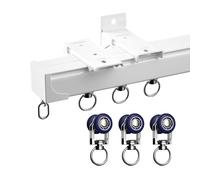 Asta in alluminio pesante con rulli silenziosi per montaggio a soffitto o a parete per Heavy s Ideale divisorio per camper 4 m (13,1 piedi) bianco