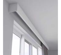 Asta in lega di alluminio da 130 cm, mantovana dritta per soffitti e binari per balcone e ufficio, decorazione per la casa, copertura bianca per finestre Ele