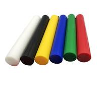 asta in nylon 2 pezzi di asta in nylon POM colorata, diametro 3-50 mm, rosso, blu, giallo, verde, bianco e nero, lunghezza barra in plastica rigida, 500 per applicazioni industriali(Black,45x500mm)