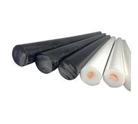 Asta in PTFE Acetale Plastica POM Nylon Nero Bianco Barra for asta 'asta Usi multipli(White,35x500mm 1pc)
