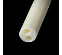 Asta isolante in ceramica, Condotto cavo in porcellana, tubo in ceramica con isolamento a 2 fori, protezione termocoppia, in di ossido alluminio, 1 pezzo(1.2x0.3x250mm)