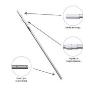 ASTA MANICO TELESCOPICO 240CM IN ALLUMINO PER RETINO PULIZIA DELLA PISCINA 42398