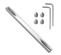 Asta maniglia quadrata 8 mm in ferro zincato perno quadrato 8 x 8 x 150 mm con vite e chiave esagonale, asse di collegamento per serratura, compatibile con maniglie porta interna casa ufficio hotel