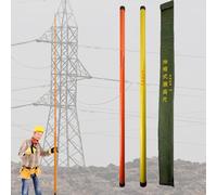 Asta misurazione Asta Misurazione Regolabile Giallo-arancio, Asta/palo Rilevamento Portatile Borsa Il Trasporto, Asta Misurazione De'altezza Della Tensione 35 KV A 220 KV(Yellow,49.2ft/15m)