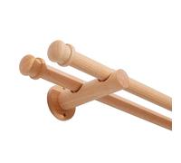 Asta oscurante per tende di alta qualità, 2,5 cm, in legno massello, per porte e finestre, design a doppio palo per il massimo blocco della luce e privacy