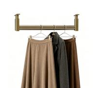 asta per armadio Asta Per Armadio Resistente Marrone, Barra Per Armadio In Metallo Con Montaggio Superiore Per Appendere Vestiti, Gruccia Forata Rimovibile Per Armadi(8 pack,Length 24in/60.9cm)