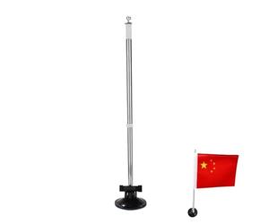 Asta per bandiera a ventosa, supporto per auto, base a pressione con meccanismo a leva di bloccaggio e presa resistente per veicoli, SUV, vetro e parti esterne piatte non porose