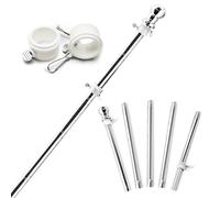 Asta per Bandiera Da 1,8 M in Acciaio Inox per Montaggio a Parete Con Anelli