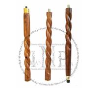 Asta per bastone da passeggio vintage in stile corda di legno, bastone a 3...