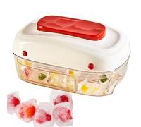 Asta per blocco di ghiaccio con meccanismo a pressione: forma di ghiaccio con contenitore di raccolta | Forma del cubo di gelatina con coperchio | Gadget da cucina per la casa | Rimuovere facilmente i