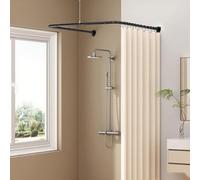 Asta Per Doccia, Asta Per Tenda Da Doccia Regolabile A Forma Di U Da 70-95 Cm Asta Per Doccia Per Vasca Senza Fori Supporto Per Tenda Da Doccia Nero Per Montaggio A Soffitto Del Bagno