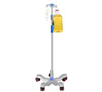 Asta per flebo, altezza regolabile, supporto per infusione medica mobile, 5 ruote piroettanti e 4 ganci, altezza regolabile da 43,3 a 78,7 pollici