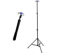 Asta per flebo portatile pieghevole, 4 ganci 3 gambe con supporto per espositore regolabile in altezza, lega di alluminio, capacità di carico 44 libbre