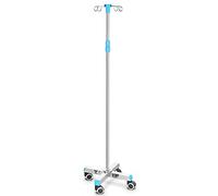 Asta per flebo telescopico portaflebo in acciaio inossidabile, regolabile in altezza antiscivolo e stabile, 4 ganci, 5 rotelle universali(4 Wheels)