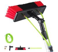 Asta per la pulizia dei vetri, Kit lavavetri e tergivetro 2 in 1 - Asta estensibile for vetri doccia interni alti(30cm Brush Head,12m/39.4ft)