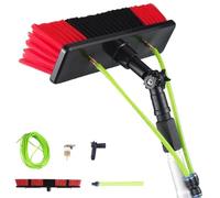 Asta per la pulizia dei vetri, Kit lavavetri e tergivetro 2 in 1 - Asta estensibile for vetri doccia interni alti(50cm Brush Head,8m/26.2ft)