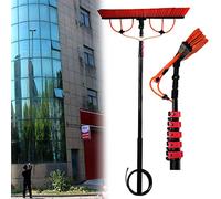 Asta per la Pulizia dei vetri, Spazzola telescopica alimentata ad Acqua, pulitrice Estensibile per tetti di verande, per la Pulizia di Pannelli fotovoltaici, Camion, 7,2 m/24 Piedi