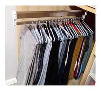 Asta per l'armadio per estrazione estendibile - Riduccia per ganci per vestiti con 2 binari scorrevoli Ricetta per abiti estensibili regolabile, pasta di scorrimento a scorrimento per finitura in