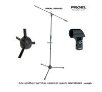 Proel RSM180 stand asta per microfono treppiede snodo a giraffa nylon x karaoke