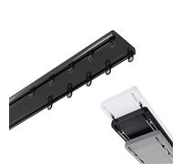 Asta per montaggio a soffitto a doppio binario regolabile in alluminio resistente, 1,6 m, sistema divisorio nero - perfetta per soluzioni di gestione dello spazio e casa