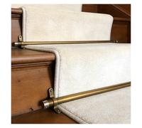 Asta per Moquette per Scale, Aste di Supporto per tappeti per Scale - Set di 12 aste a Pressione in Ottone con Staffa per Scale da 20" a 48", ferramenta a palo Fisso per un'installazione SIC