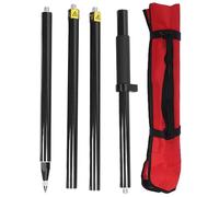 Asta per Rilevamento, Lunghezza 2 M, Asta per Prismi GPS RTK a 4 Sezioni Staccabile, Asta per Rilevamento in Fibra di Carbonio con Bolla di Livello Costante 0 Mm, Borsa di