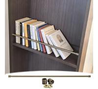Asta per scaffale per libreria, protegge dalle cadute, asta decorativa per la casa moderna personalizzabile con base, risorse hardware in lega di alluminio (champagne, 30 cm)