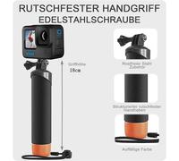 Asta per selfie galleggiante per avventure subacquee, monopiede estensibile con treppiede stabile per GoPro Hero10/9/8/7, DJI Osmo, Xiaoyi, Mountain
