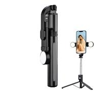 Asta per selfie per telefono, treppiede per telefono cellulare, treppiede per cellulare, treppiede per telefono con telecomando - bastone di selfie a rotazione dello schermo a 360 gradi con luce di