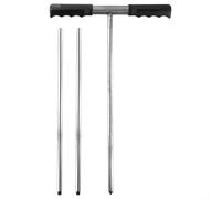 Asta per sonda per suolo in acciaio inox, regolabile, 3 sezioni, telescopica, strumento di penetrazione a terra per rilevamento della posizione del tubo del serbatoio settico
