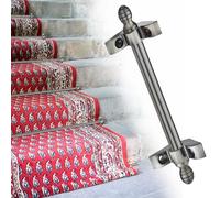 Asta per tappeti per Scale, Aste in Ottone per tappeti da Esterno - 10 Pezzi da 91 cm (36 Pollici) Strisce Antiscivolo per tappeti, Accessori per Hotel, Cinema e musei - Staffe tubolari roto